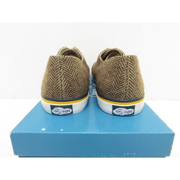 Men Sperry Top-Sider Cloud CVO Rowing Blazer Brown Herringbone Tweed Sneaker NWT - Picture 3 of 6